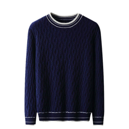 COZY MERINO WOOL JACQUARD CREWNECK - LORMIER - 