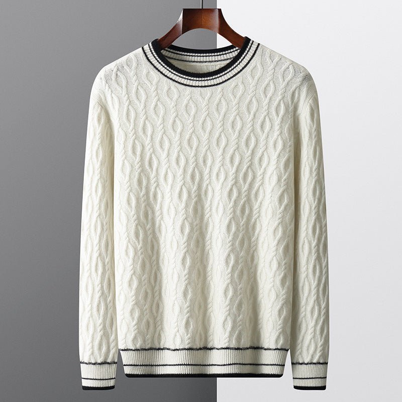 COZY MERINO WOOL JACQUARD CREWNECK - LORMIER - 
