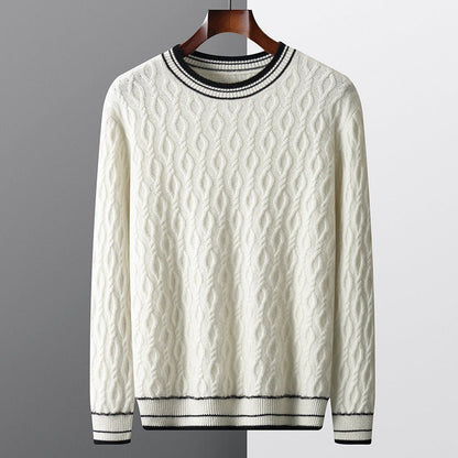 COZY MERINO WOOL JACQUARD CREWNECK - LORMIER - 