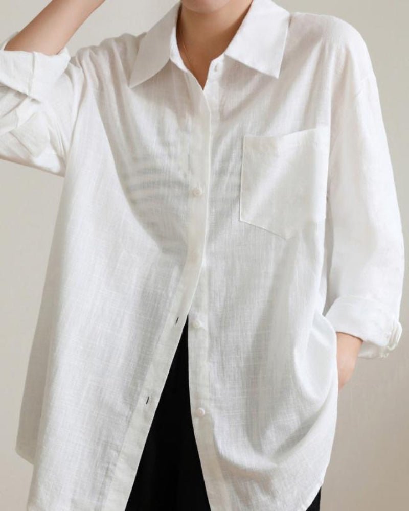 ESTATE LADY LINEN SHIRT - LORMIER - 