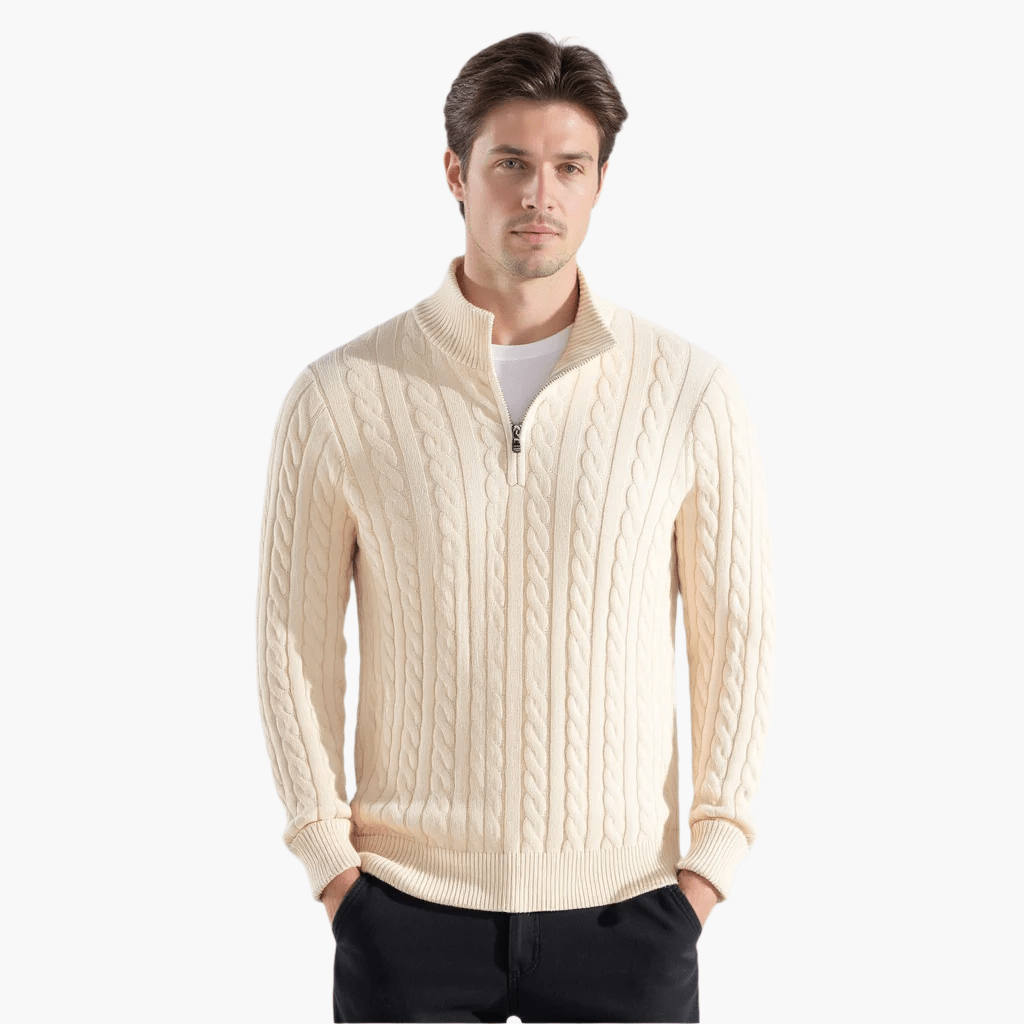 HALF ZIP SWEATER - LORMIER - 