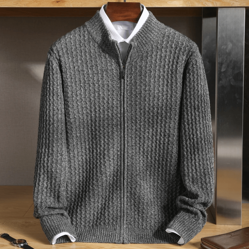 INDIGO RIDGE - MERINO WOOL ZIP - LORMIER - 