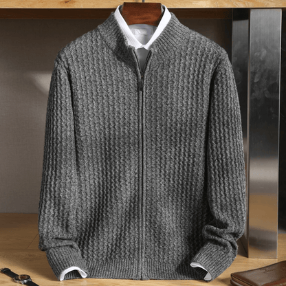 INDIGO RIDGE - MERINO WOOL ZIP - LORMIER - 