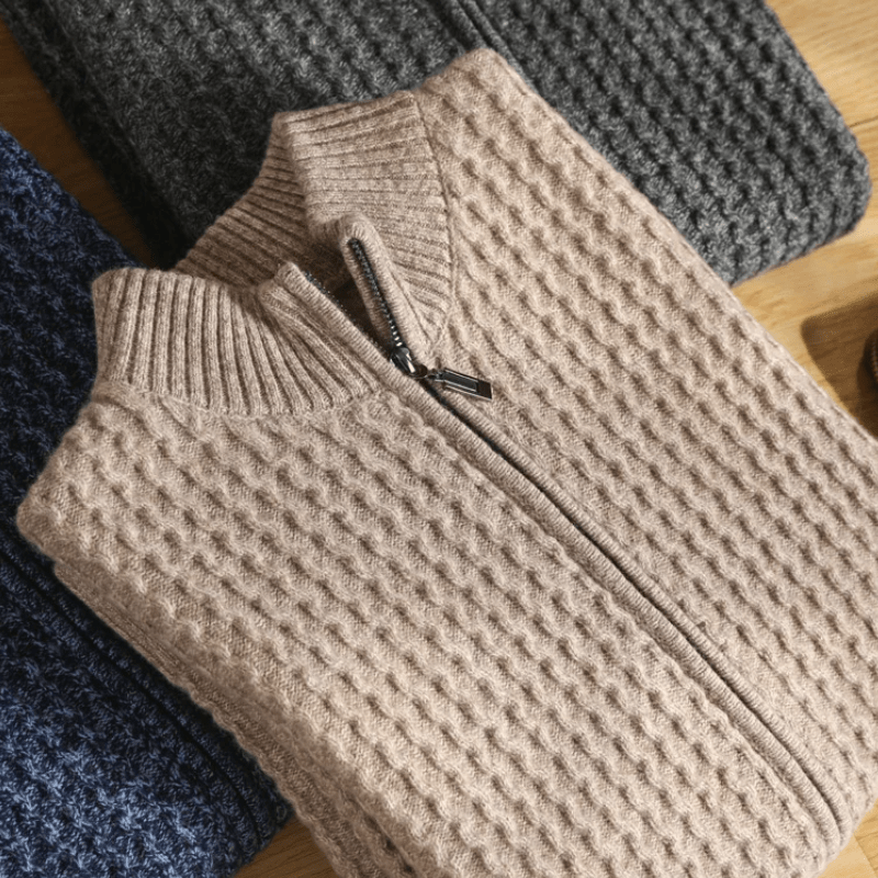 INDIGO RIDGE - MERINO WOOL ZIP - LORMIER - 