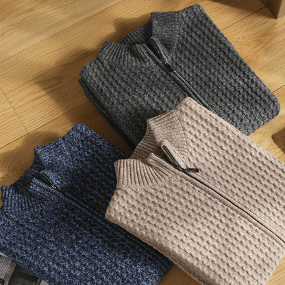 INDIGO RIDGE - MERINO WOOL ZIP - LORMIER - 