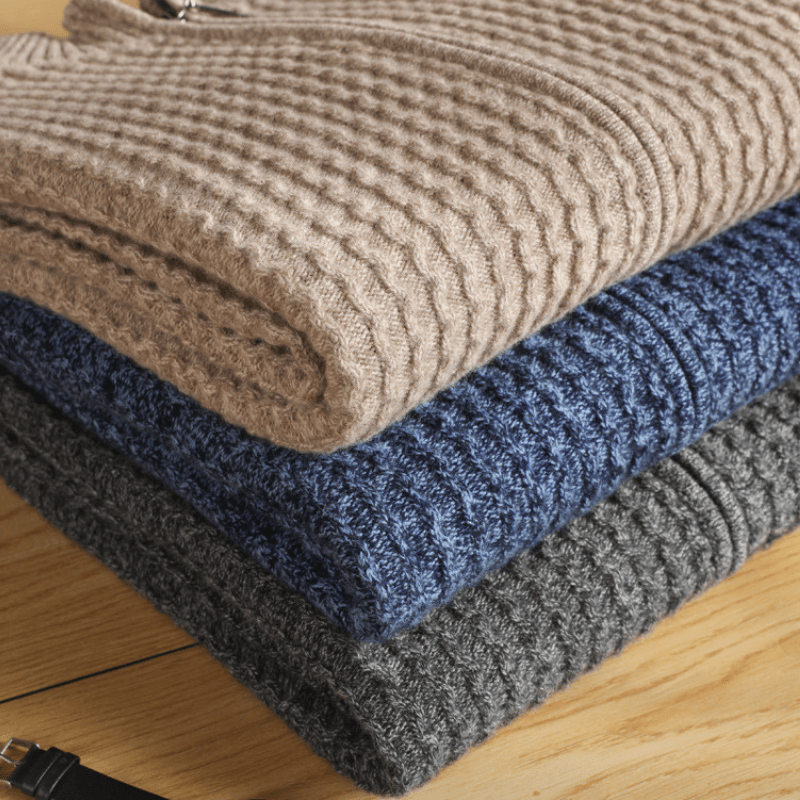 INDIGO RIDGE - MERINO WOOL ZIP - LORMIER - 