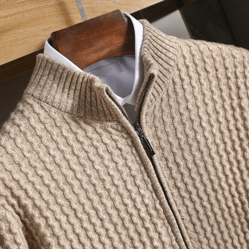 INDIGO RIDGE - MERINO WOOL ZIP - LORMIER - 