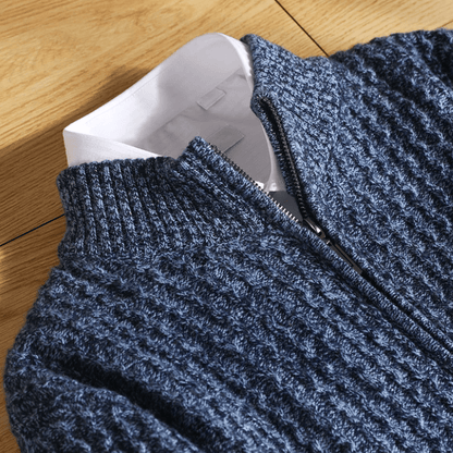 INDIGO RIDGE - MERINO WOOL ZIP - LORMIER - 