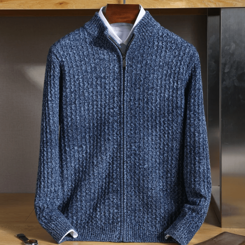 INDIGO RIDGE - MERINO WOOL ZIP - LORMIER - 