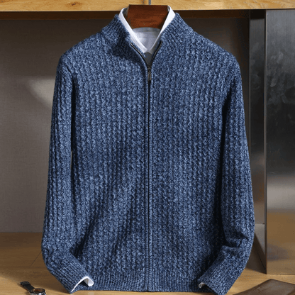 INDIGO RIDGE - MERINO WOOL ZIP - LORMIER - 
