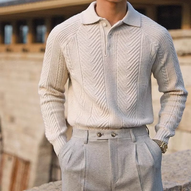 KNIT TEXTURED POLO - LORMIER - 