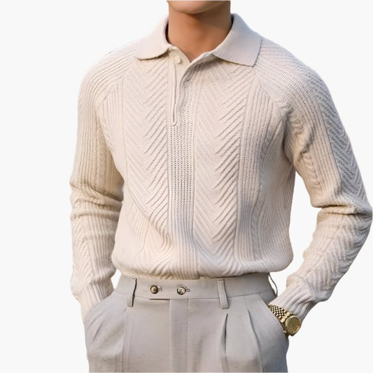 KNIT TEXTURED POLO - LORMIER - 