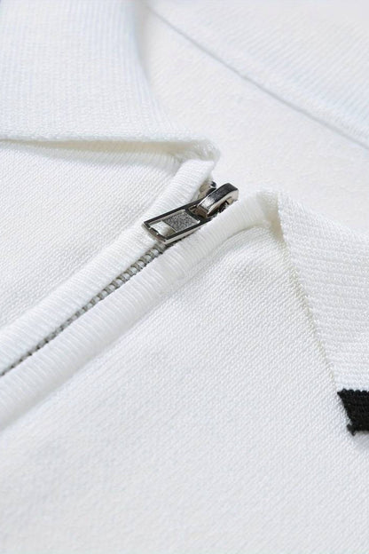 KNITTED QUARTER ZIP GOLF POLO - LORMIER - 