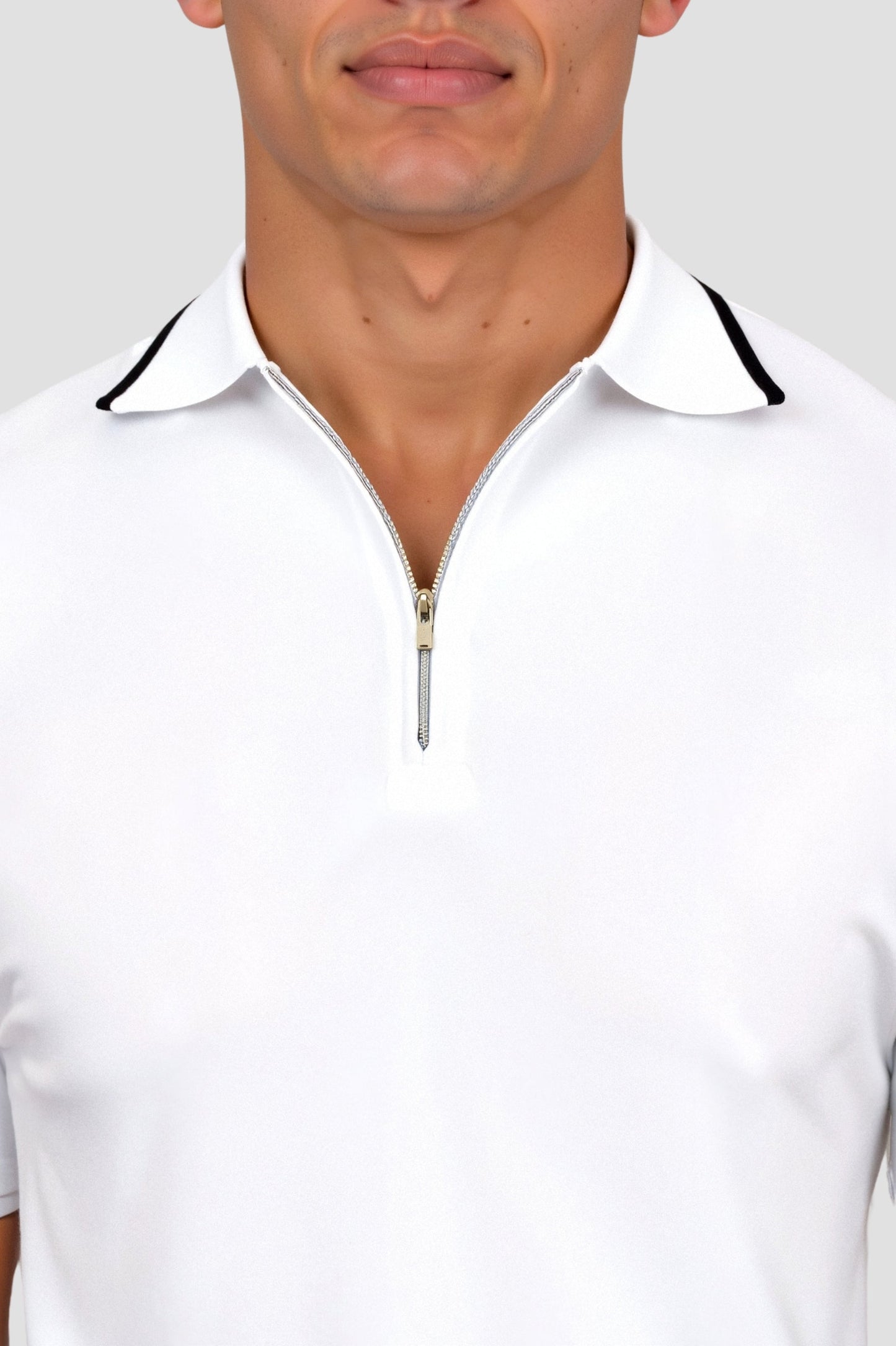 KNITTED QUARTER ZIP GOLF POLO - LORMIER - 
