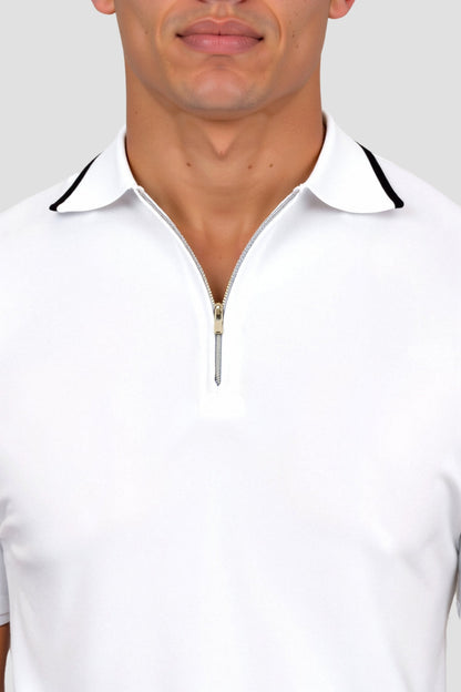 KNITTED QUARTER ZIP GOLF POLO - LORMIER - 