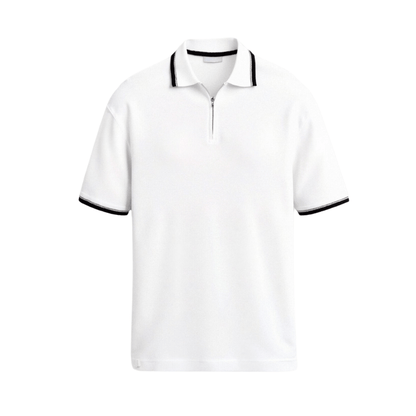 KNITTED QUARTER ZIP GOLF POLO - LORMIER - 