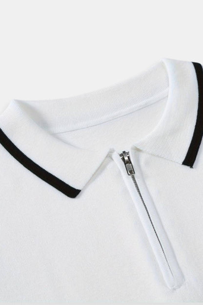 KNITTED QUARTER ZIP GOLF POLO - LORMIER - 