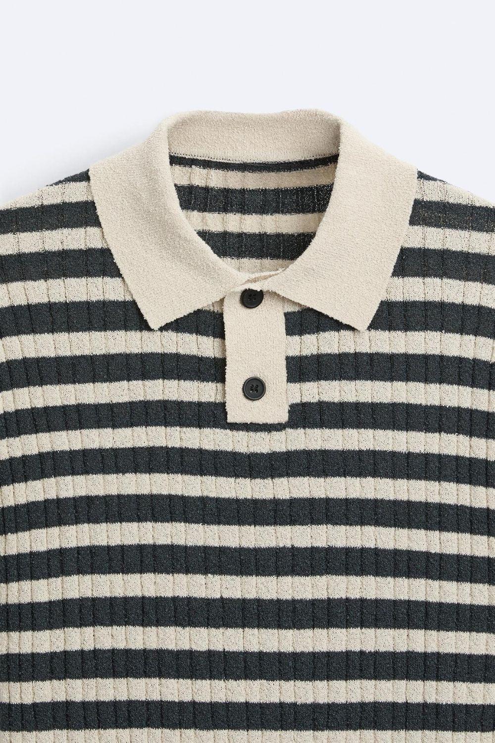 KNITTED STRIPED POLO - LORMIER - 
