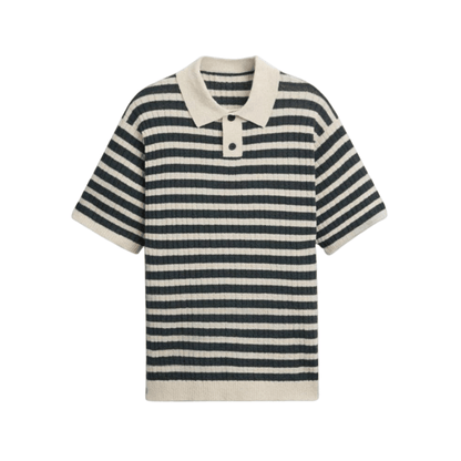 KNITTED STRIPED POLO - LORMIER - 
