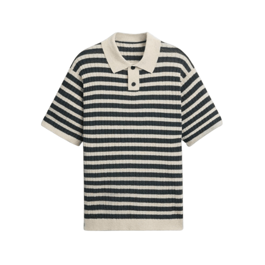 KNITTED STRIPED POLO - LORMIER - 