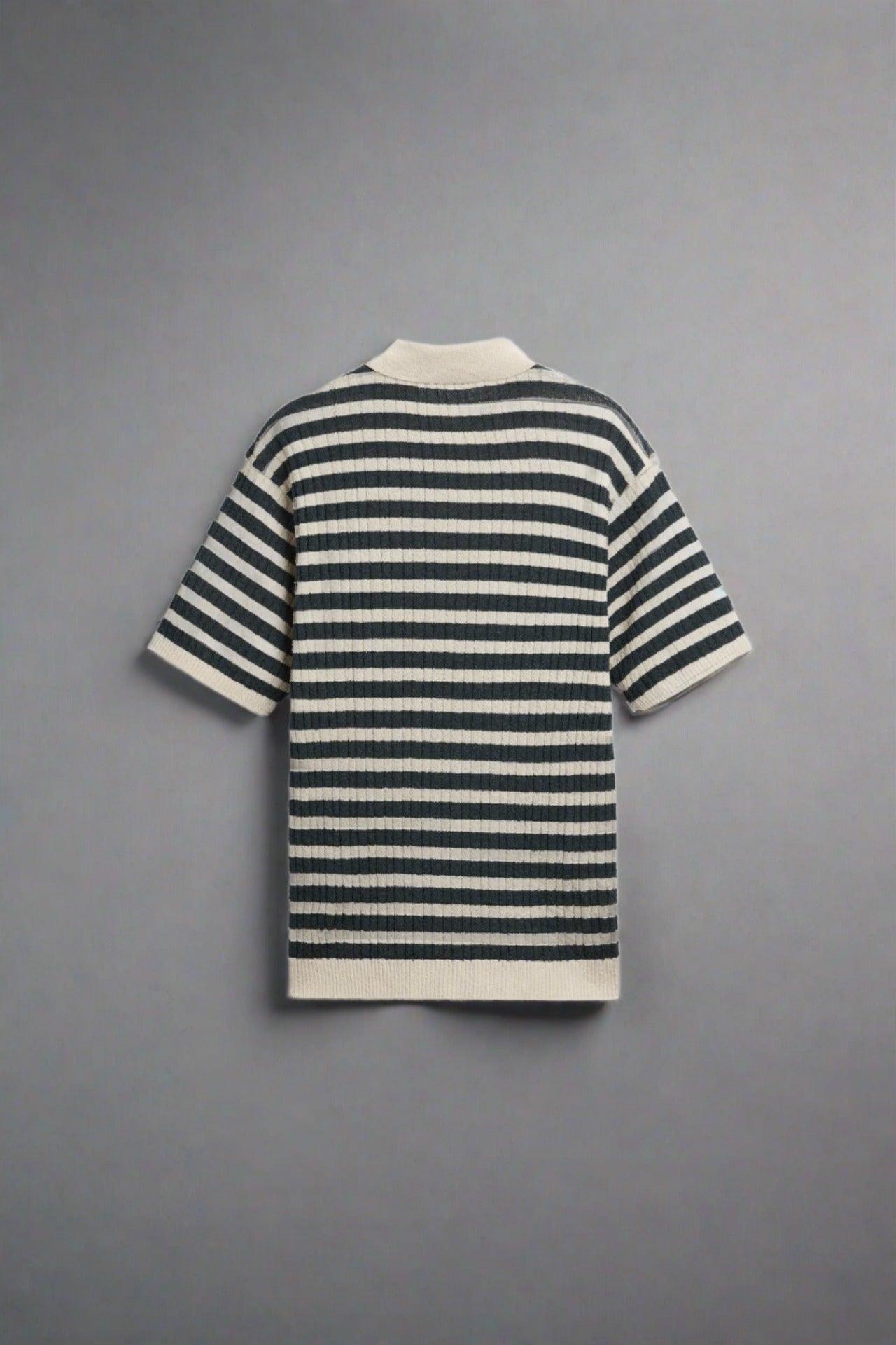 KNITTED STRIPED POLO - LORMIER - 