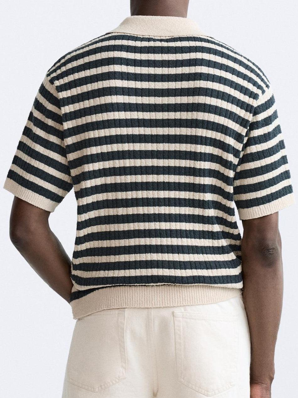 KNITTED STRIPED POLO - LORMIER - 