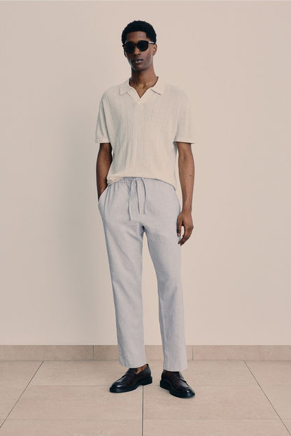 LINEN REGULAR CLASSIC PANTS - LORMIER - 