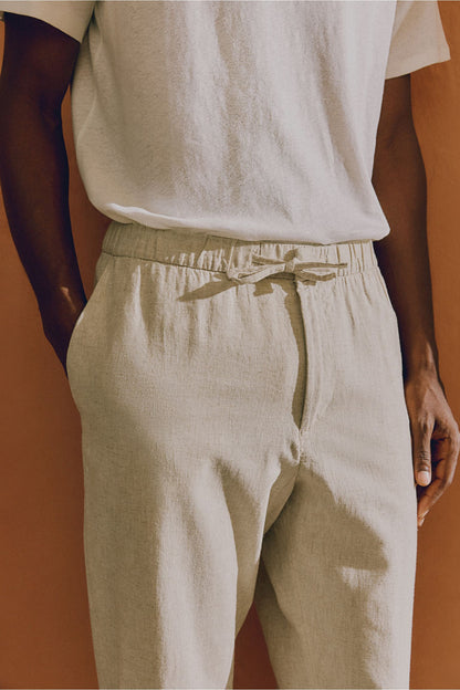 LINEN REGULAR CLASSIC PANTS - LORMIER - 