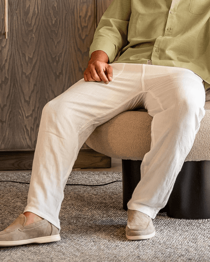 MARRAKECH - STRAIGHT LINEN TROUSERS - LORMIER - 