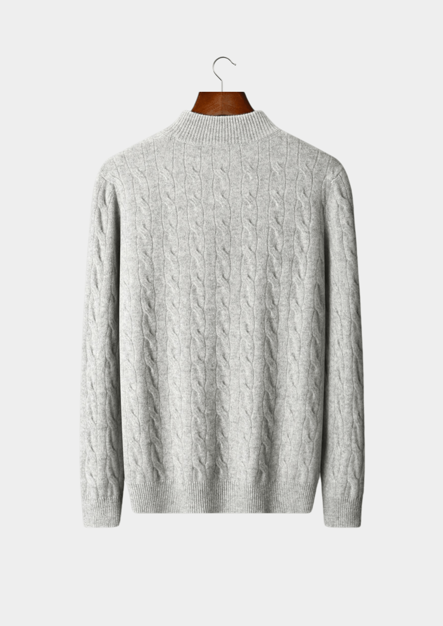 MERINO WOOL CABLE HALF ZIP - LORMIER - 