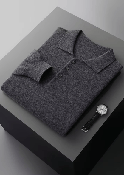 MERINO WOOL CLASSIC SWEATER POLO - LORMIER - 