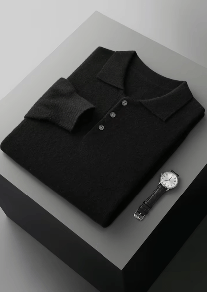 MERINO WOOL CLASSIC SWEATER POLO - LORMIER - 
