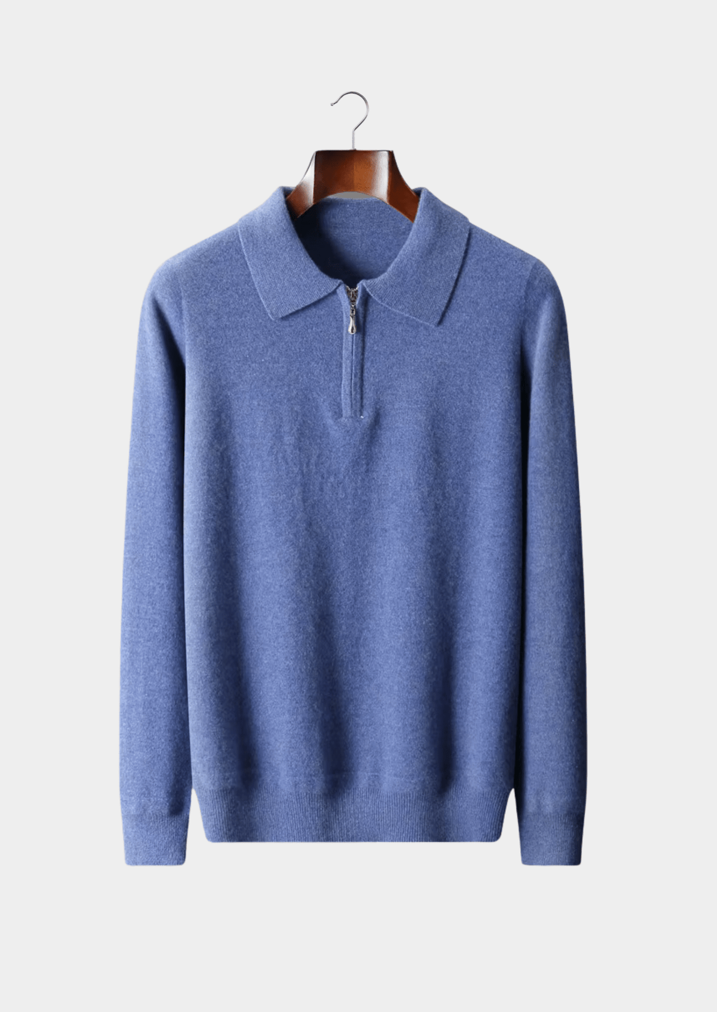 MERINO WOOL HALF ZIP POLO - LORMIER - 