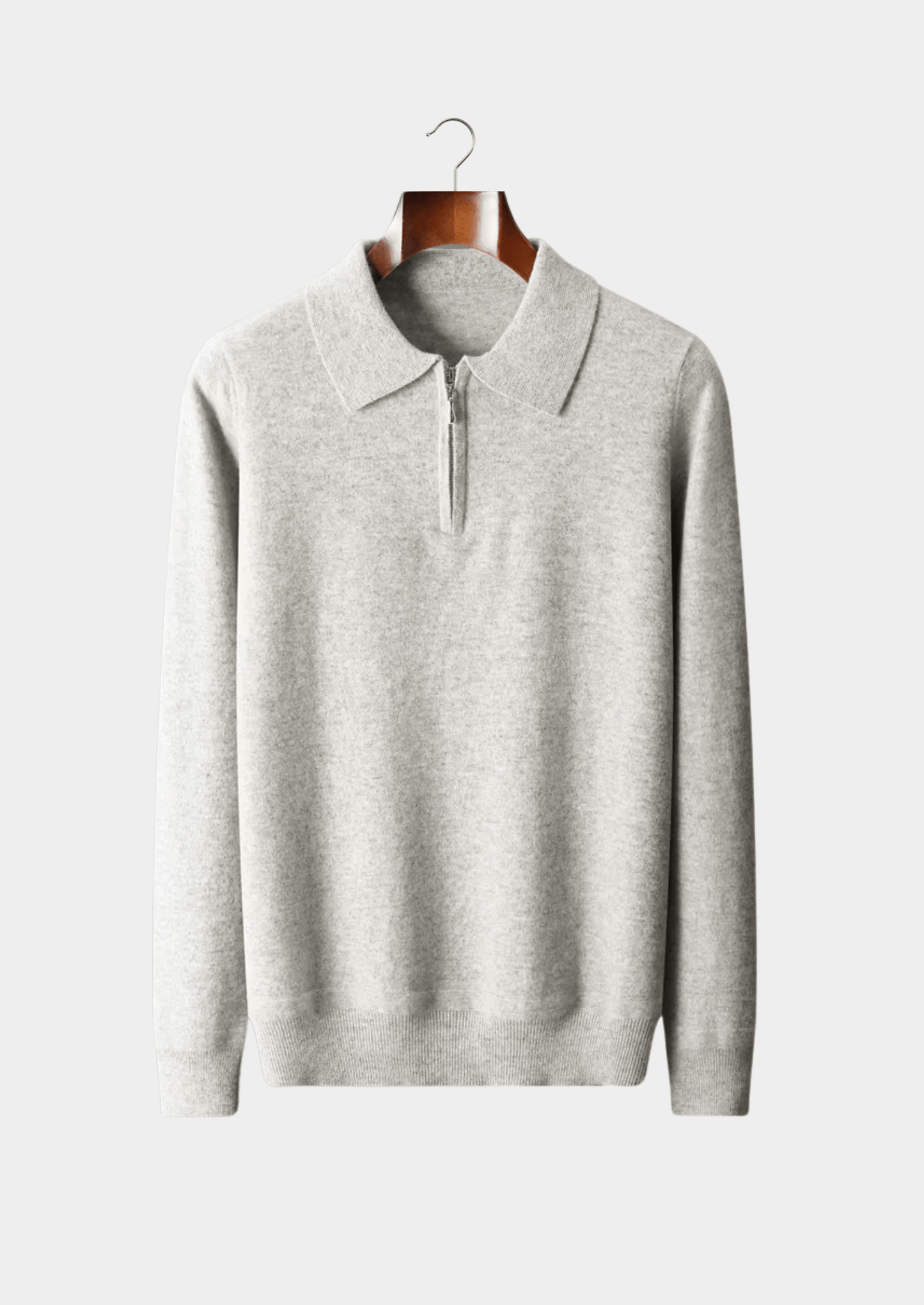 MERINO WOOL HALF ZIP POLO - LORMIER - 