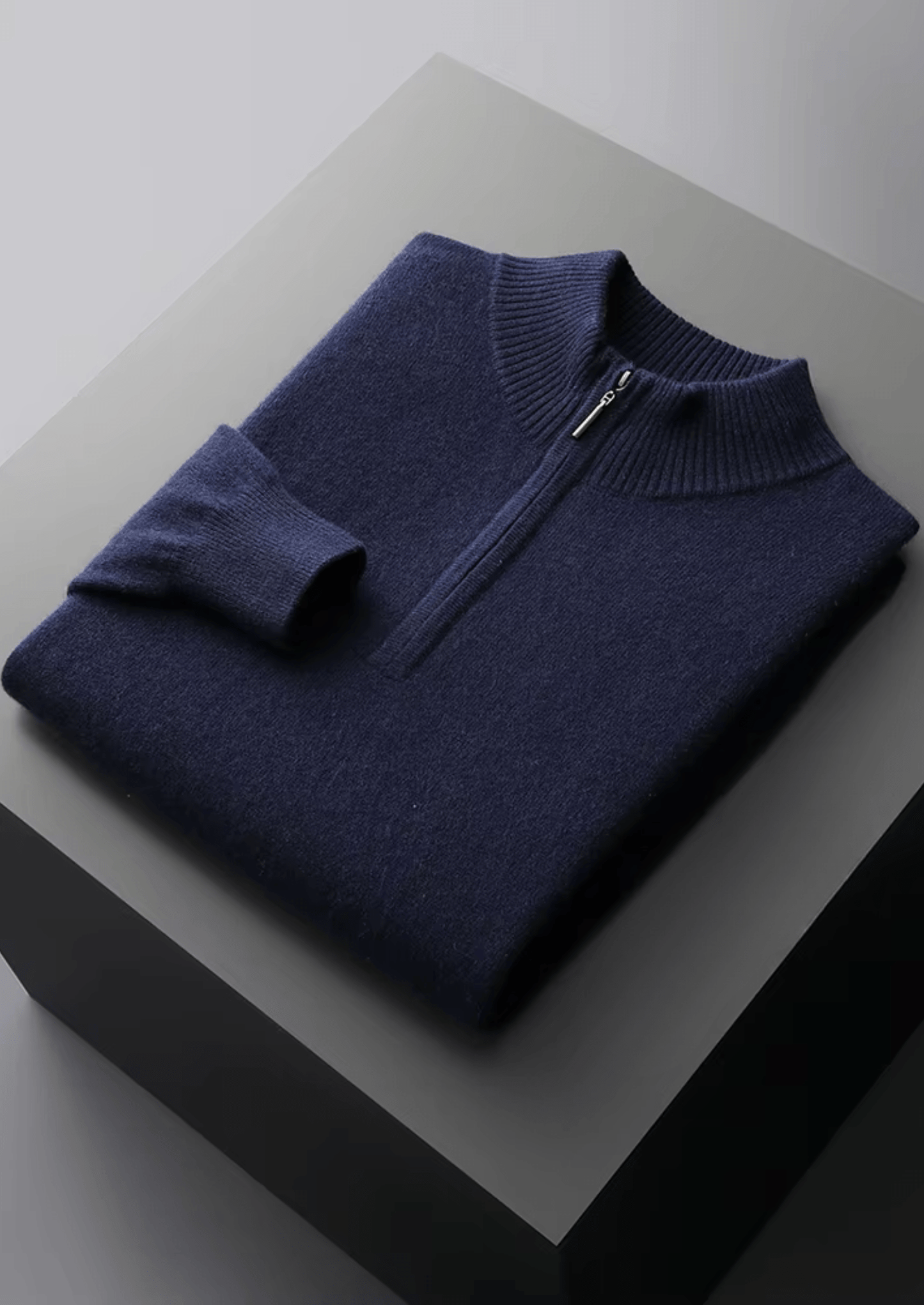 MERINO WOOL HALF ZIP SWEATER - LORMIER - 
