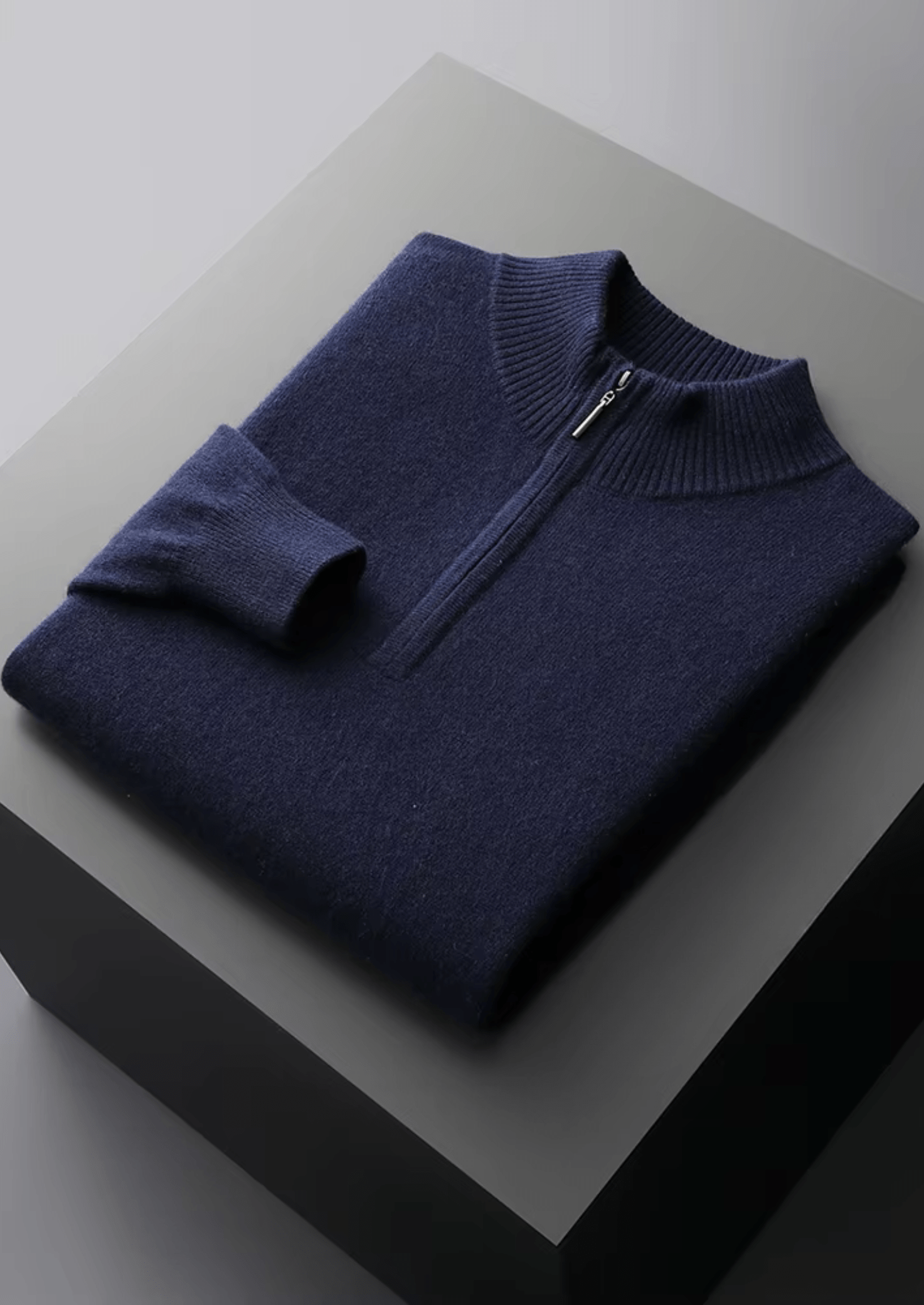 MERINO WOOL HALF ZIP SWEATER - LORMIER - 