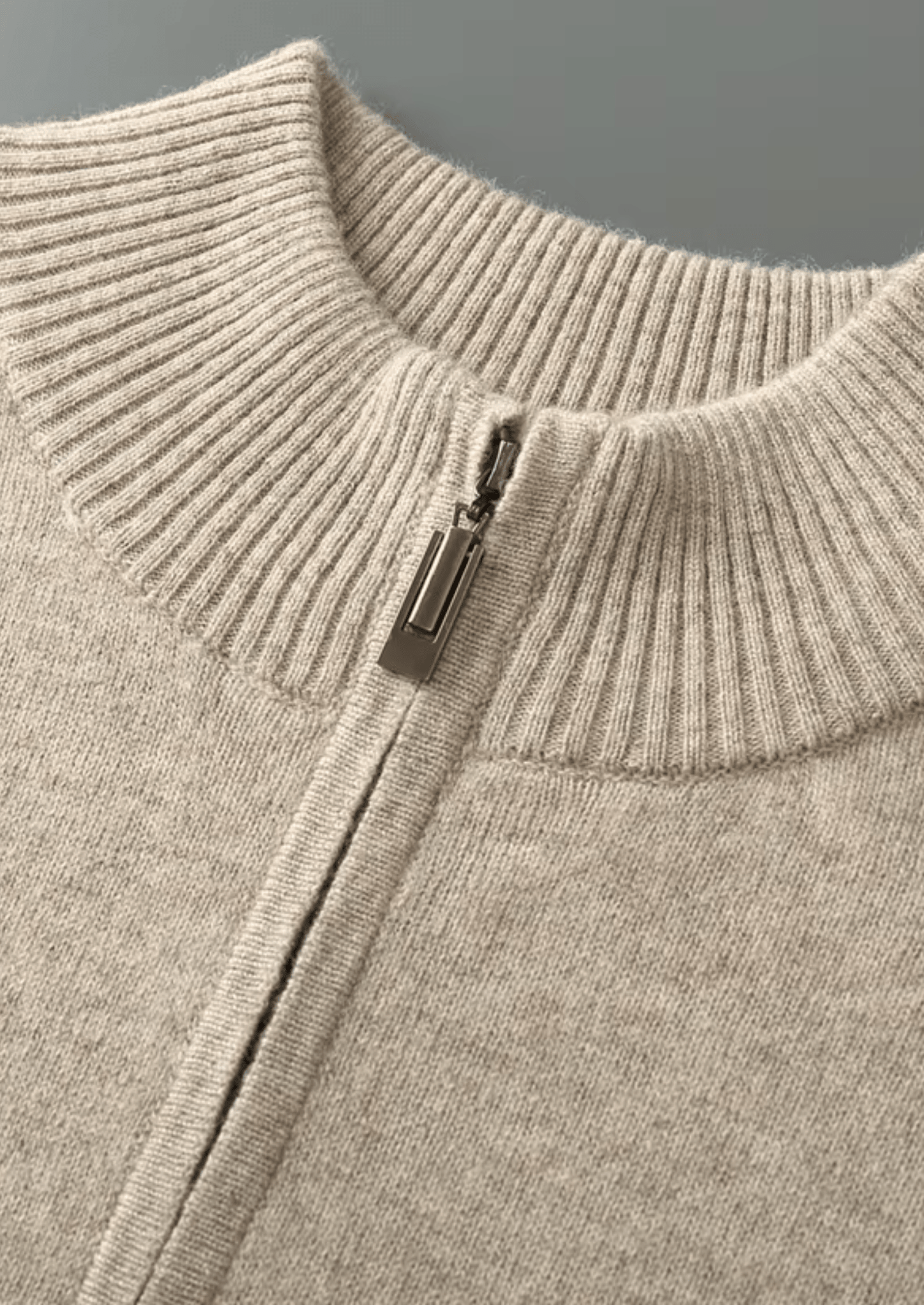 MERINO WOOL HALF ZIP SWEATER - LORMIER - 