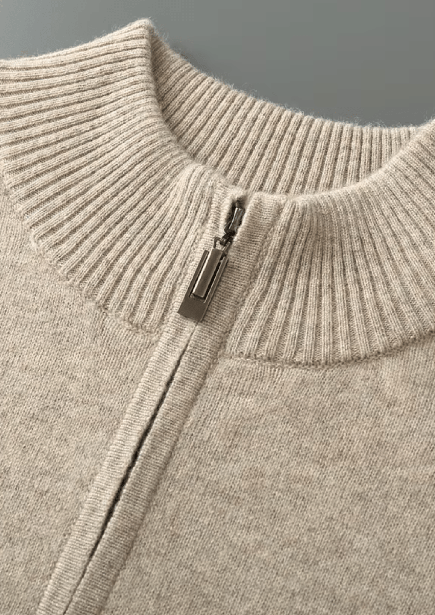 MERINO WOOL HALF ZIP SWEATER - LORMIER - 