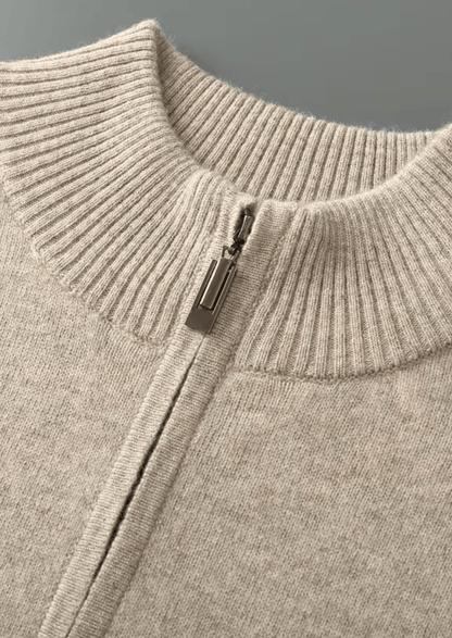 MERINO WOOL HALF ZIP SWEATER - LORMIER - 