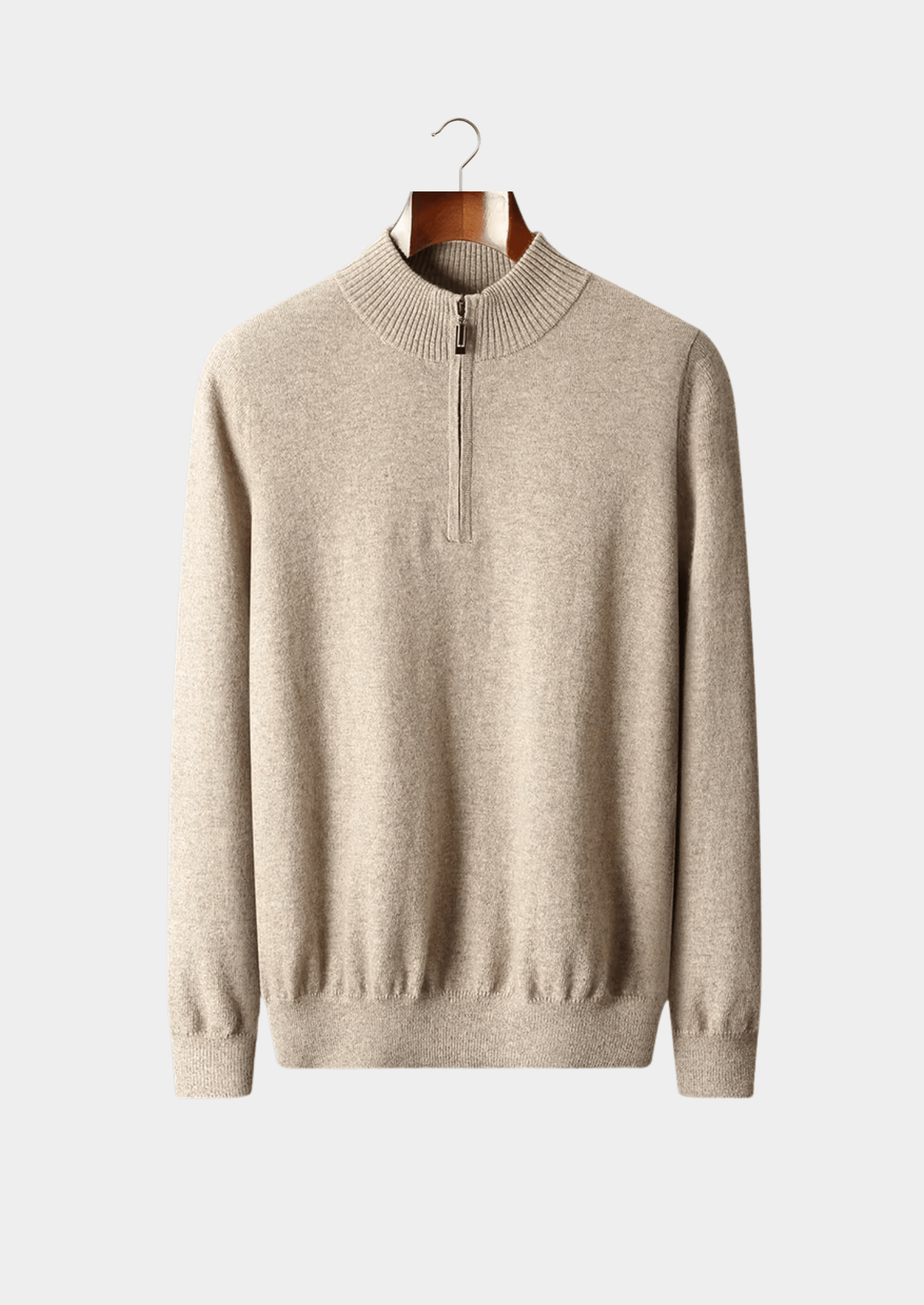 MERINO WOOL HALF ZIP SWEATER - LORMIER - 