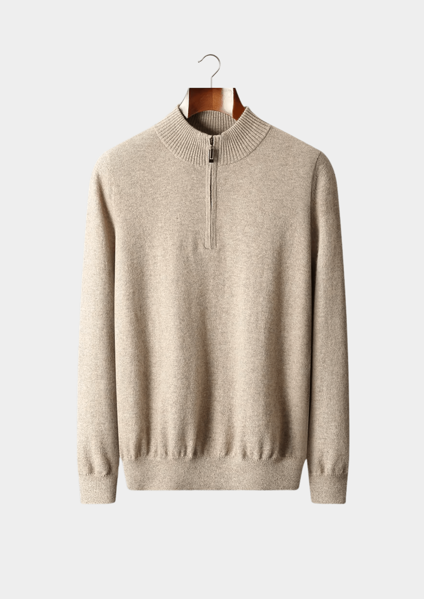 MERINO WOOL HALF ZIP SWEATER - LORMIER - 