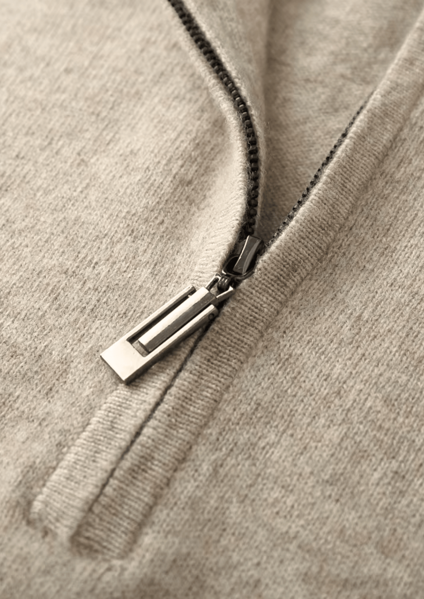 MERINO WOOL HALF ZIP SWEATER - LORMIER - 