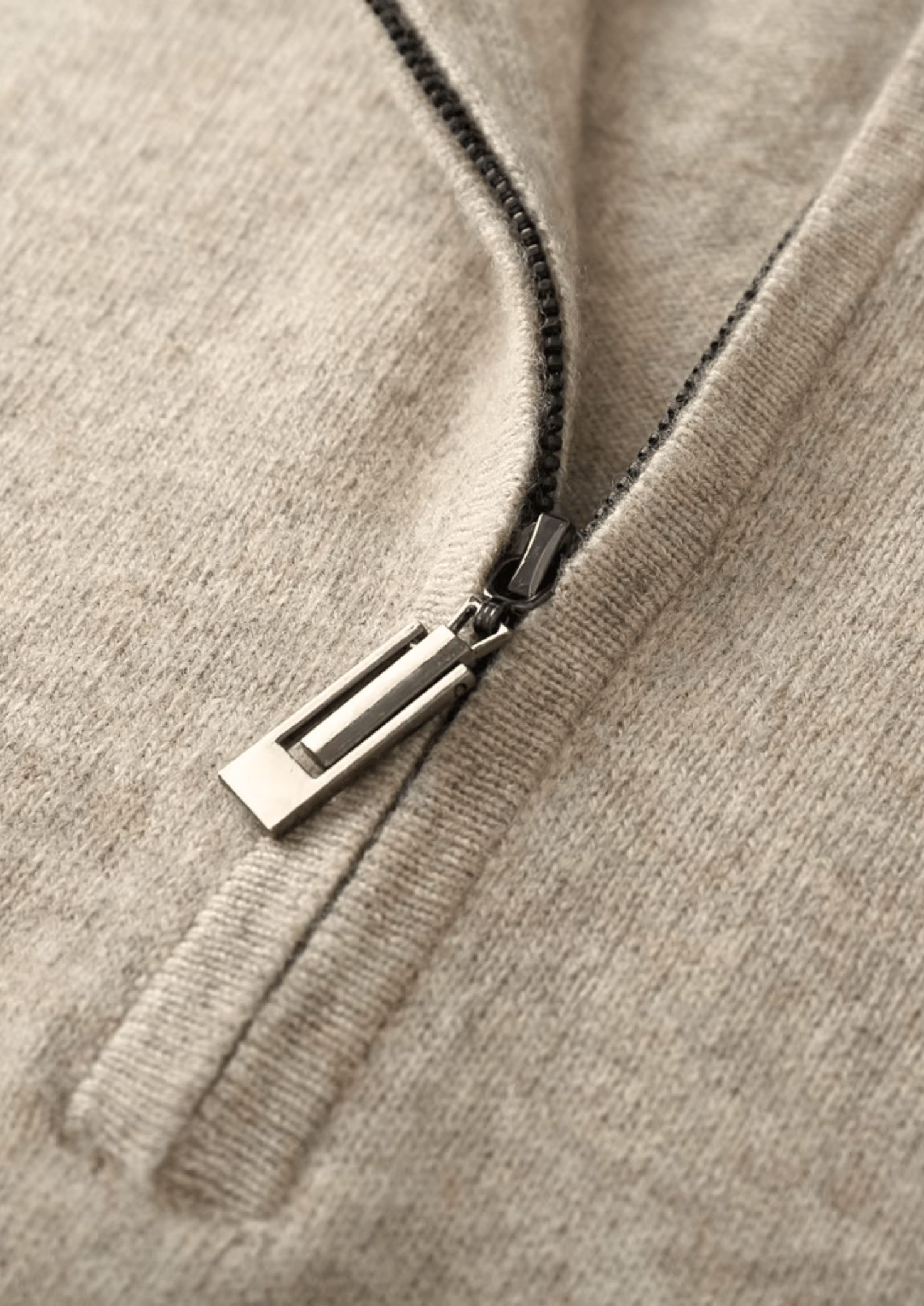 MERINO WOOL HALF ZIP SWEATER - LORMIER - 