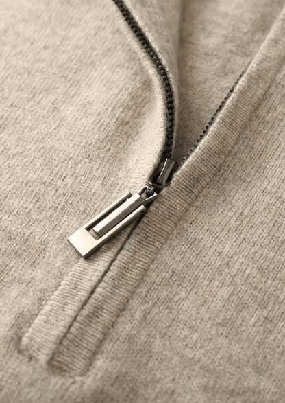 MERINO WOOL HALF ZIP SWEATER - LORMIER - 