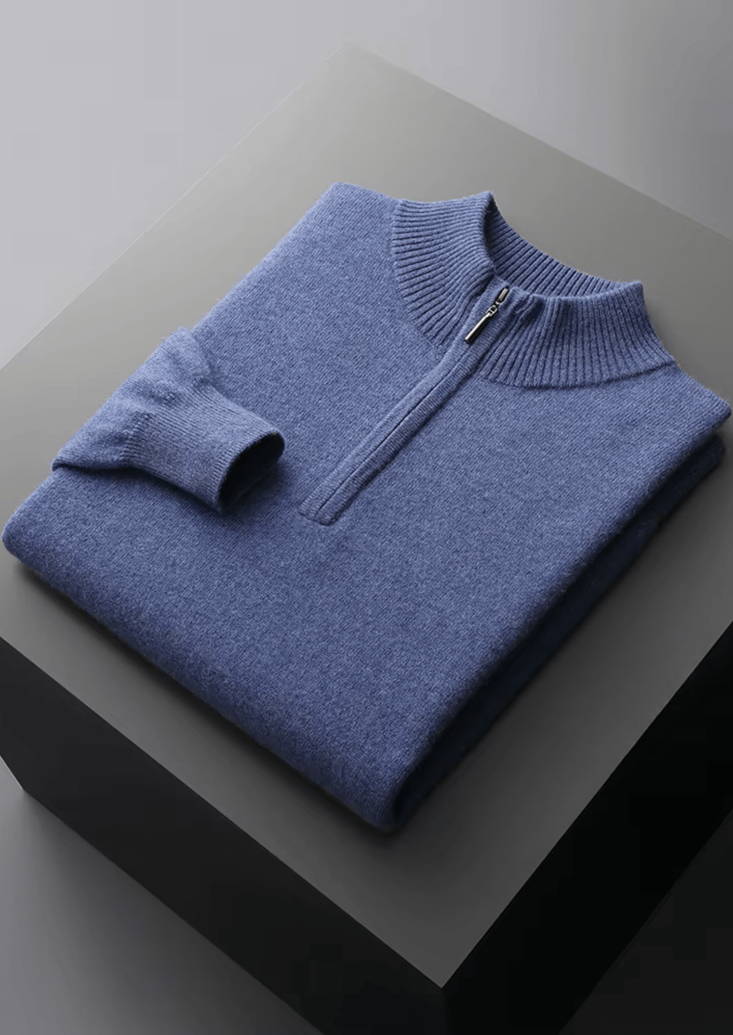 MERINO WOOL HALF ZIP SWEATER - LORMIER - 