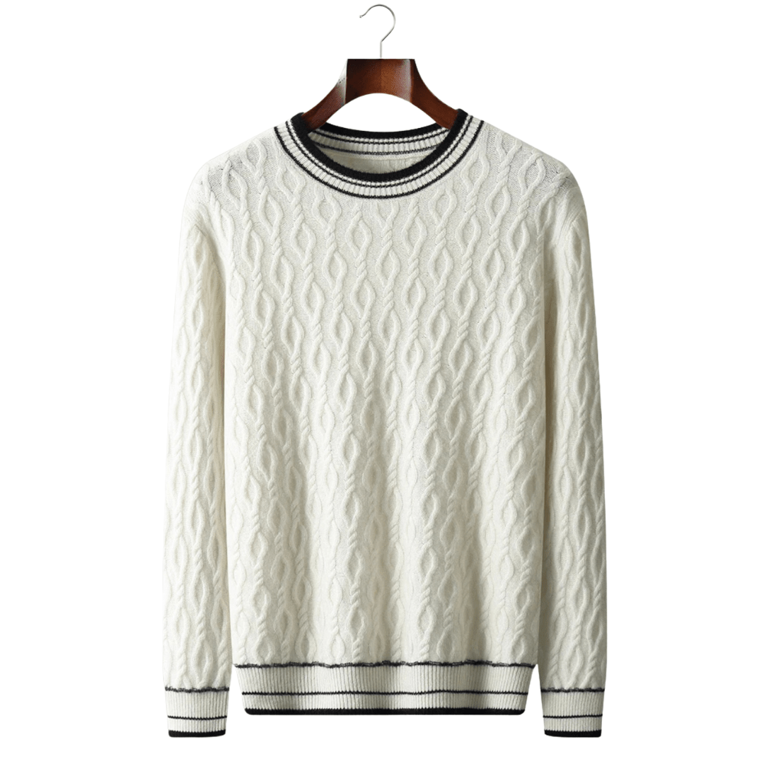 MERINO WOOL JACQUARD CREWNECK - LORMIER - 