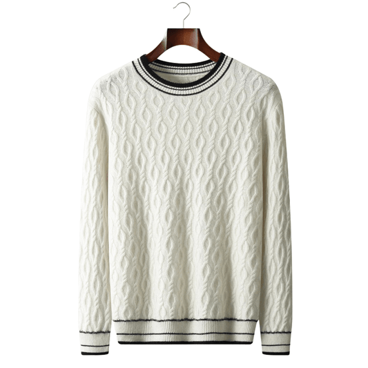 MERINO WOOL JACQUARD CREWNECK - LORMIER - 