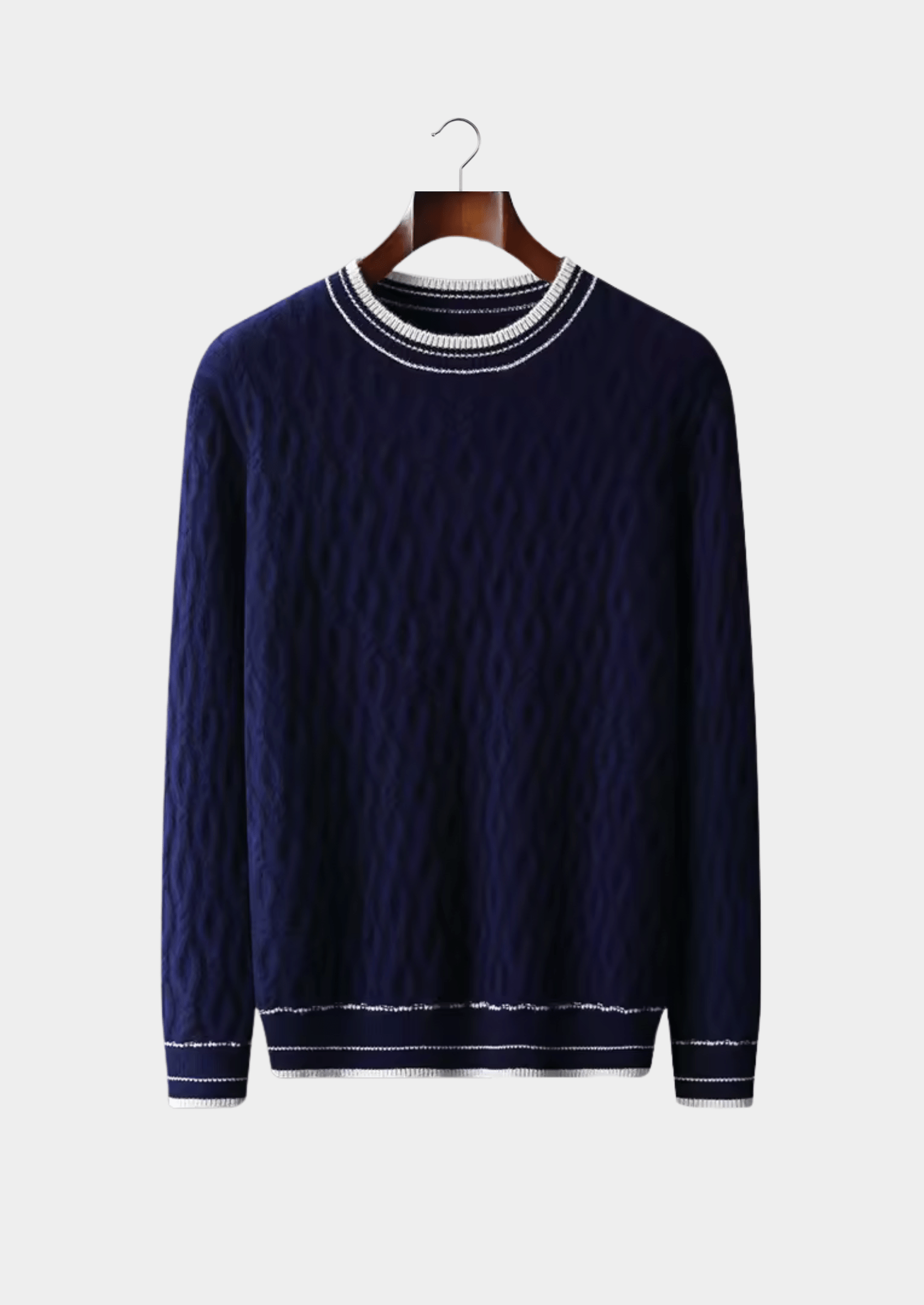 MERINO WOOL JACQUARD CREWNECK - LORMIER - 