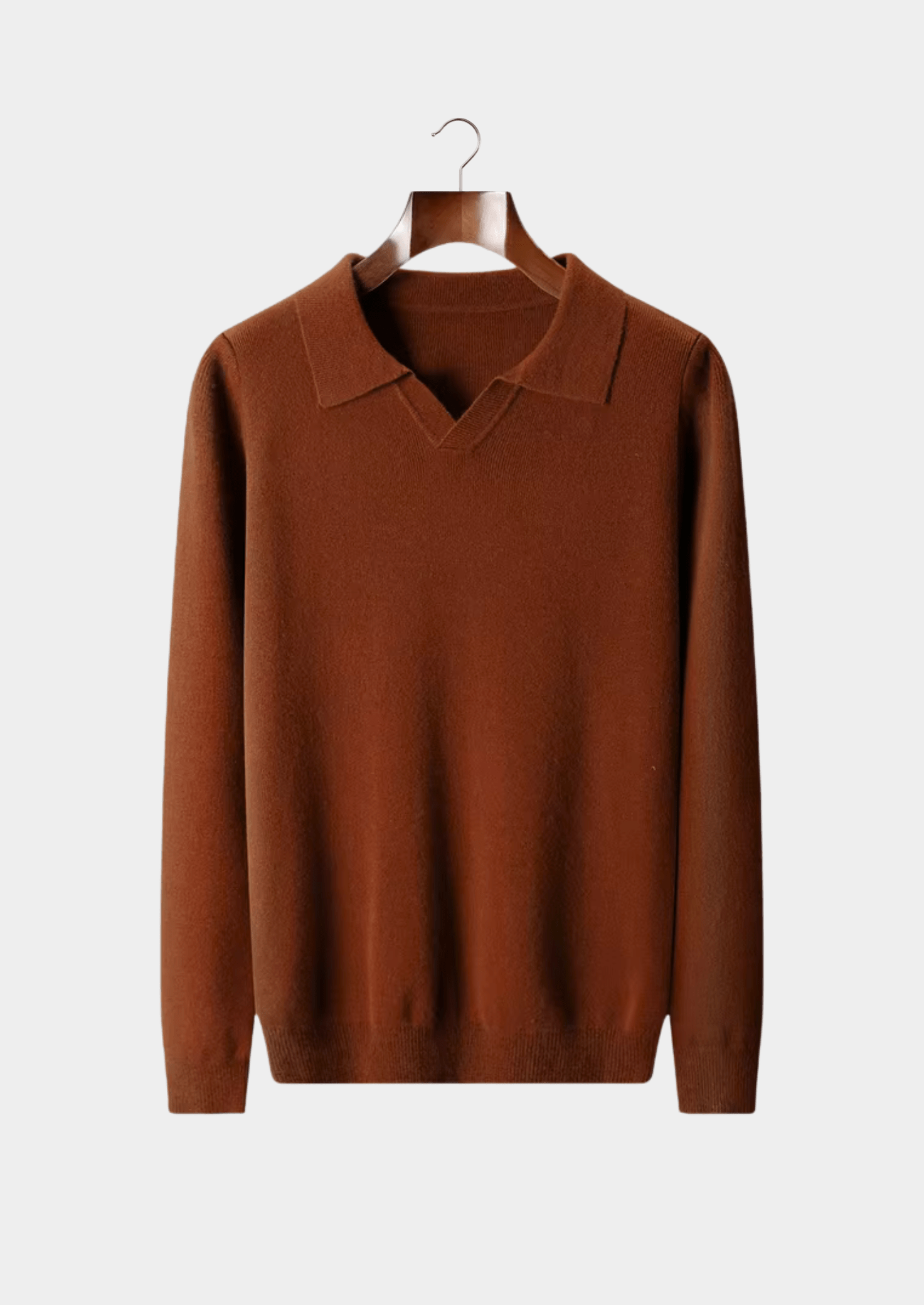 MERINO WOOL RIBBED BUTTONLESS POLO - LORMIER - 