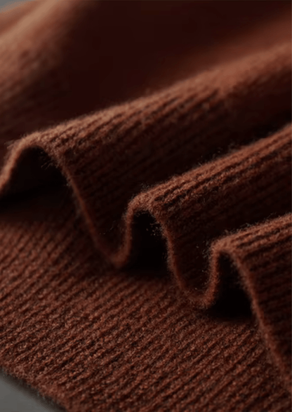 MERINO WOOL RIBBED BUTTONLESS POLO - LORMIER - 